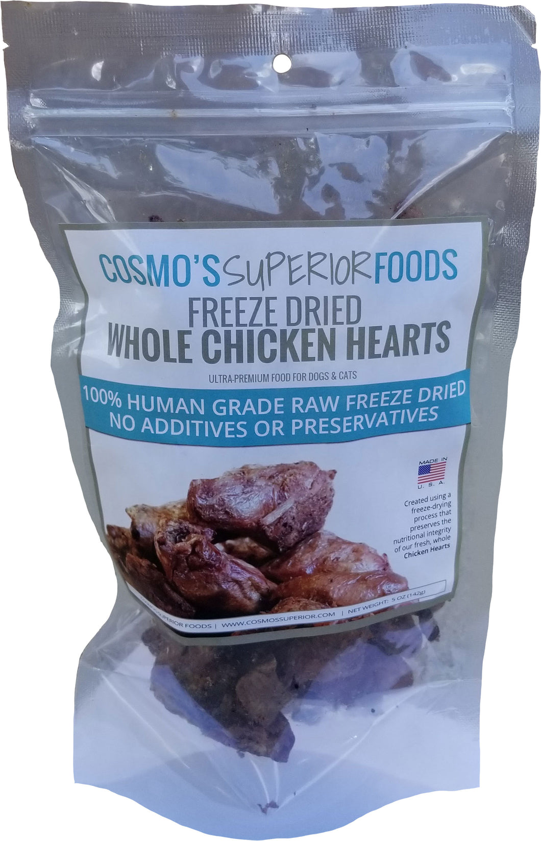 Cosmo's Whole Chicken Hearts 5 oz.